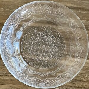 Vintage 1980s 13" Leaf/Floral Bowl RARE Leaf and Floral Large Crystal Salad Bowl